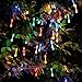 [26ft 40 Led] Garden Solar Outdoor Lights Fairy Water Drop Outdoor Lighting Lamp, 8 Mode (Steady, Flash), Waterproof, Decoration for Patio, Lawn, Fence, Yard, Christmas, Tree, Party (Multi Color)