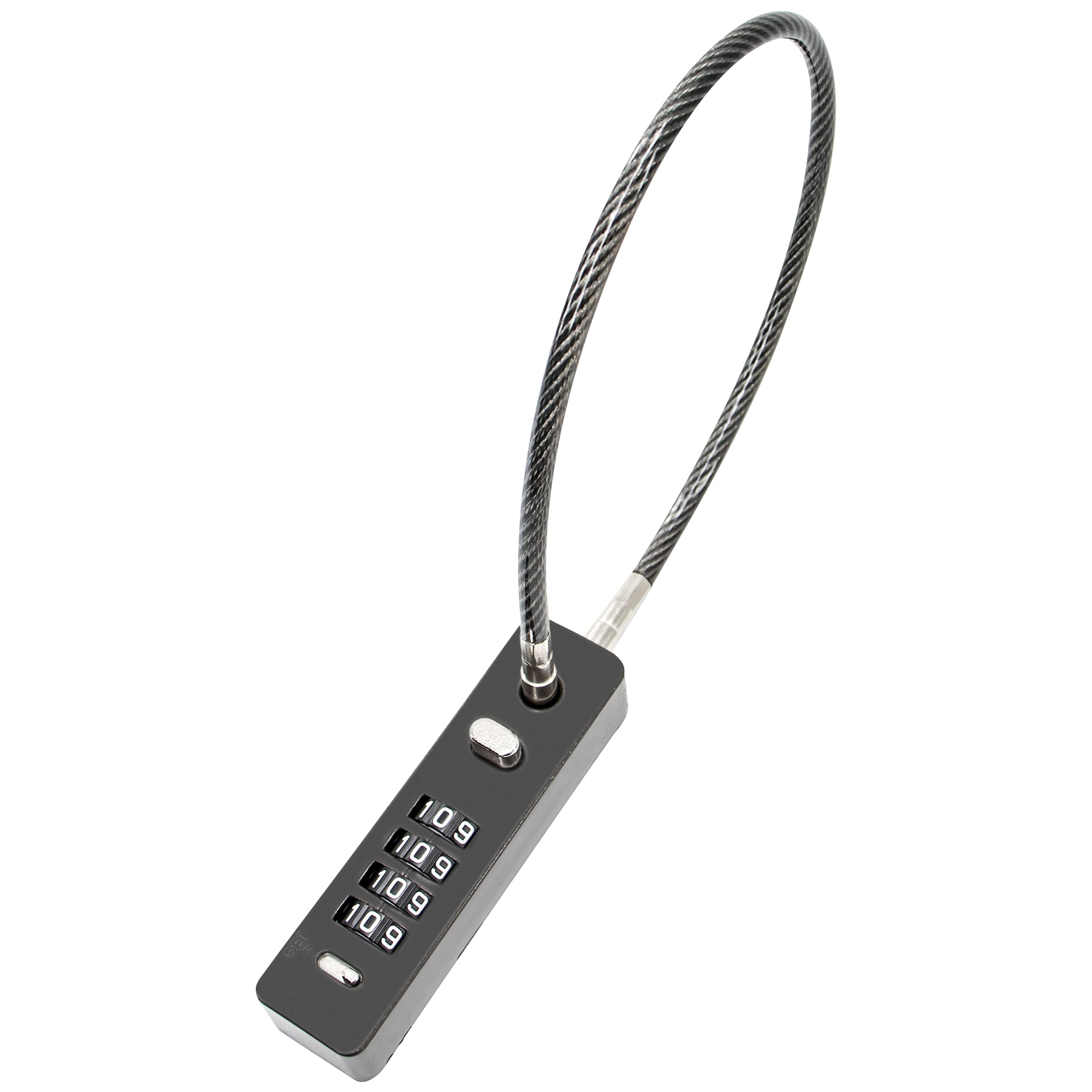 Zolunu Combination Lock Cable Security Steel Cable Luggage Lock Weatherproof with Resettable Code, Braided Steel Coated Anti-Theft Cable Lock