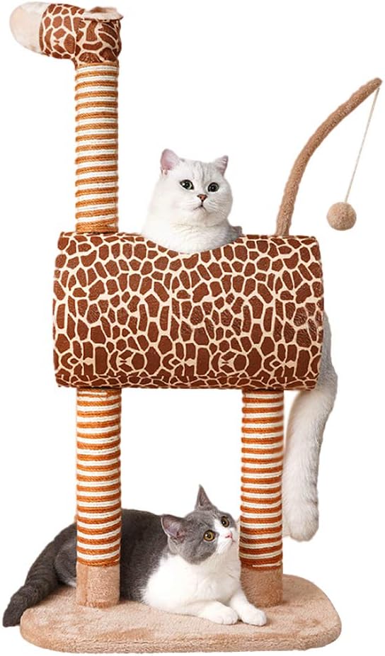 TOTTPED Cat Tree Condo with Scratching Posts, Activity Tower Cat Game Tunnel House Furniture : Pet Supplies