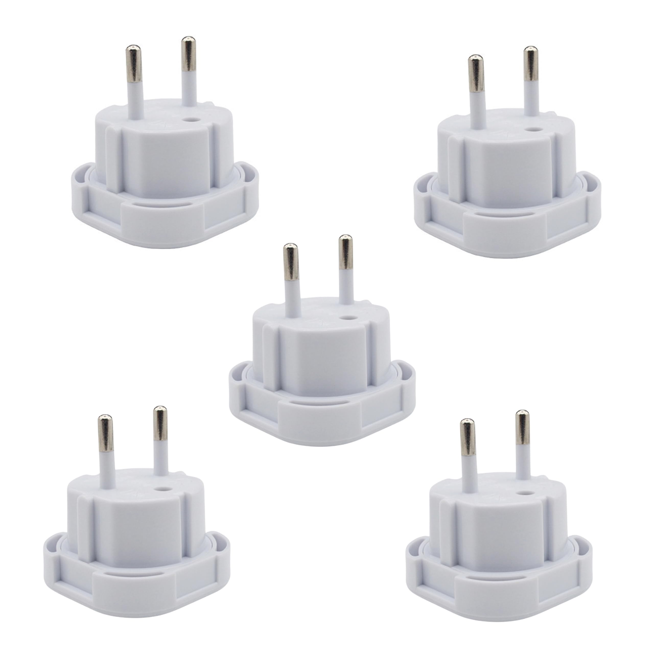 Double Dragon UK to EU Travel Plug Adapter | UK 3 PIN to European 2 PIN Plug Converter Type C, E, F for Spain, France, Italy, Portugal, Germany, Greece, Sweden, Norway, Denmark, Turkey | (Pack of 5)