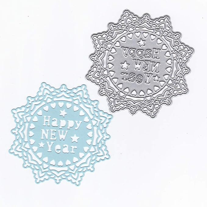 Carry stone  Frohes Neues Jahr Metall Stanzformen Schablone DIY Scrapbooking Album Stempel Papier Karte Prägung Handwerk Deko