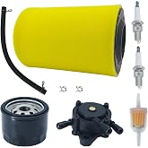 S100 E120 Air Filter Oil Filter Kits Compatible With John Deere Z355 Z235 | Z225 Z355E Z345 Z345M Z345R Z355R LT150 Husqvarna YTH22V46 YTH24V48 YTA22V46 46&rsquo;&rsquo; 48&rsquo;&rsquo; Mower Engine With Fuel Pump