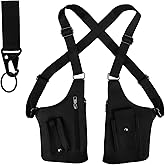 Mikovivi Double Shoulder Armpit Bag, Hidden Underarm Strap Wallet with Carabiner & Adjustable Strap Anti-Theft Underarm