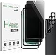 amFilm Privacy Screen Protector Samsung Galaxy S22 5g 6.1 inch with 2 Pack Camera Lens Protector, Anti Spy, Fingerprint ID Compatible, Easy to Installation, Hybird, 2+2 Pack