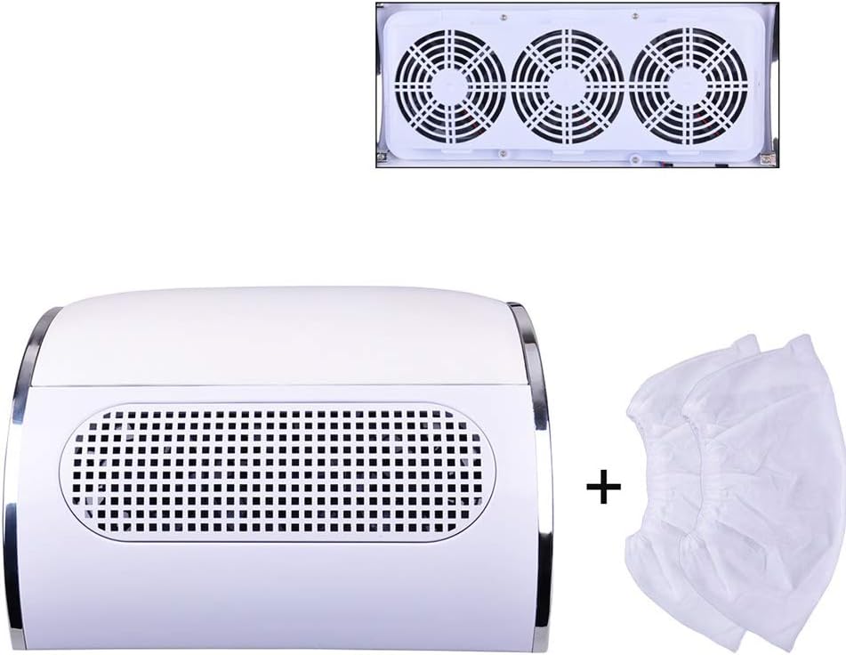Nail Dust Suction 40W 110V/220V Nail Suction Dust Collector Large Size Strong Nail Vacuum Cleaner Machine Low Noisy with 3 bags Salon Tool