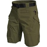 LYR Men's Cargo Shorts for Hiking Work Travel Lightweight Waterproof Tactical Shorts with Multiple Pockets(No Belt)
