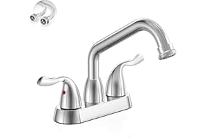 Centerset 4-Inch Utility Sink/Laundry Tub Faucet, with Rotatable Swivel 360¡ã Spout and Threaded End, Chrome Finish with Wate