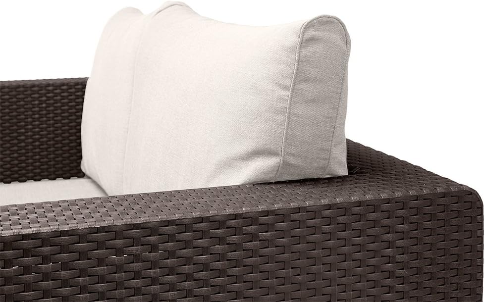 Rich Brown Keter Salta All Weather Outdoor Patio Furniture Loveseat 2 Seater With Sunbrella Cushions In A Resin Plastic Wicker Pattern Sofas Patio Lawn Garden Afsaana Com