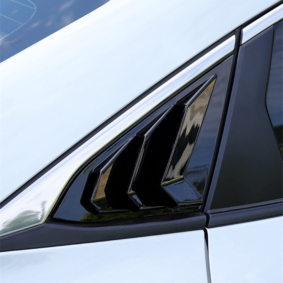 2x Black ABS Side Window Louvers For Honda Civic Sedan 2016-2021 – Gloss Finish 11 thumbnail image