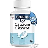 Freeda Calcium Citrate – Kosher Vegan Bone Strength Supplement – Supports Bone Density & Muscle Function – Calcium 1000mg per Serving – No Added Vitamin D – (100 Tablets)