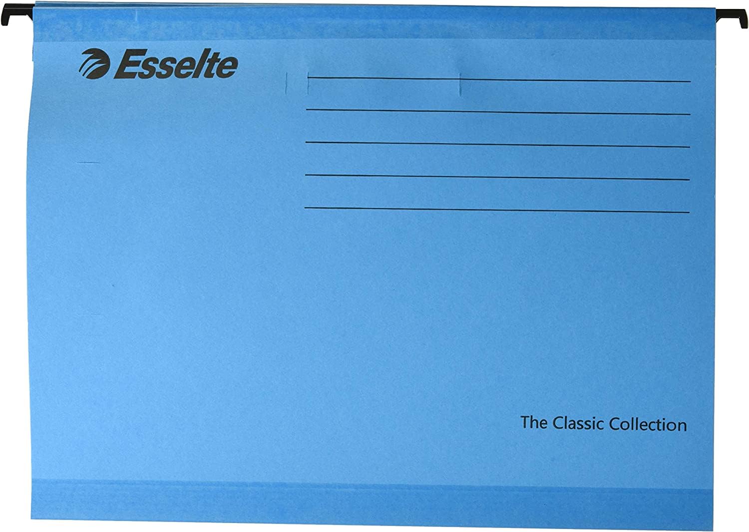 Esselte Classic Reinforced Suspension File, A4, Pack of 25, Tabs Included, Blue, 90311