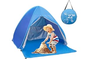 SUMELAY Pop Up Beach Tent Shade Sun Shelter UPF 50+ Canopy Cabana 2-3 Person for Adults Baby Kids Outdoor Activities Camping Fishing Hiking Picnic Touring (Blue)