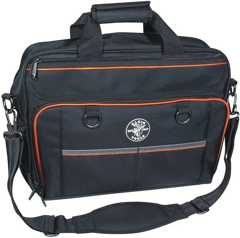 Klein Tools Tradesman Pro Tech Bag Laptop Pocket Black Orange 55455M