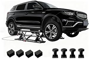 Heavy-Duty Portable Car Lift,Height Adjustable Scissor Jack with Locking Levers&Wheels,Steel Mobile Clearfloor Lift for Cars,