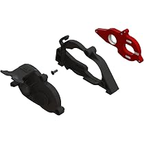 ARRMA ARA311106 Set Supporto Motore In Alluminio Rosso Per RC - Piastra 6mm Con Protezione Ingranaggi