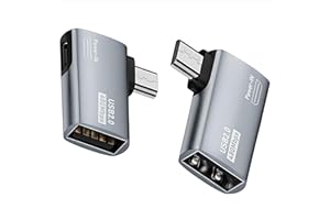 chenyang 2 Pack 2 in 1 Micro USB OTG Power Adapter Micro USB Male to USB 2.0 Female 90 Degree Angled Connector Adapter