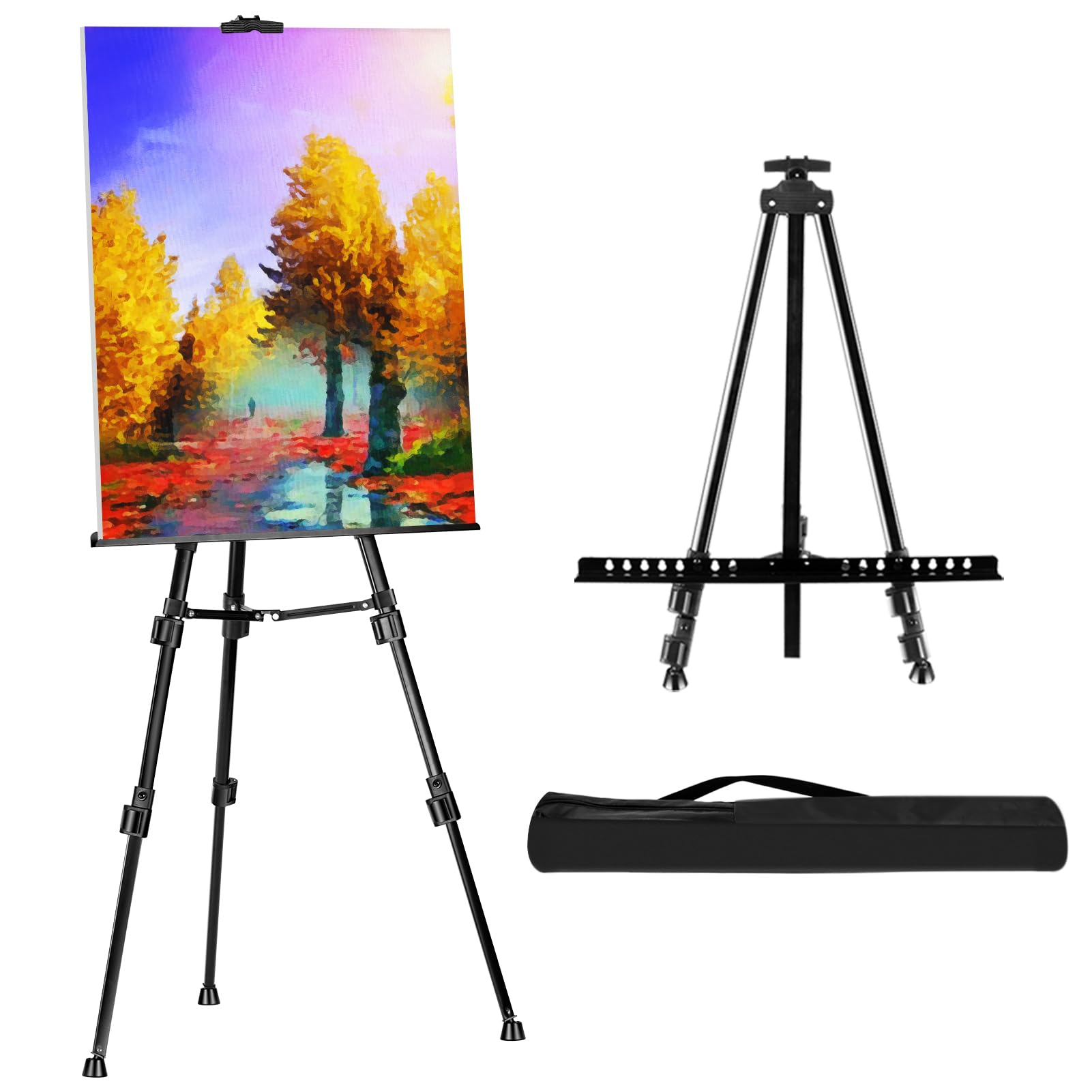 FUDESY Artist Easel Stand, Adjustable Art Tripod for Painting, 58cm to 182cm Tabletop and Floor Painting Display Adult Easel Stand, Aluminum Drawing Stand with Portable Bag