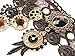 Meiysh Gothic Lolita Retro Steampunk Gear Lace Slave Bracelet Wristband Black Flower Ring (black 1)