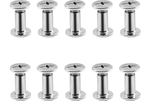 Cionyce 50 Sets M5 x 10mm Chicago Screw Posts Binding Screws, Phillips Chicago Binding Screws Assorted Kit for Leather, Scrapbook, Book, Photo Albums