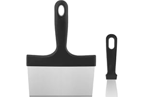 RVXLRDN Heavy Duty Griddle Grill Flat Top Scraper with Handle, Grill Scraper, Sturdy Food Scraper Tool Kitchen for Blackstone Grill Accessories, Outdoor Barbecue Tools