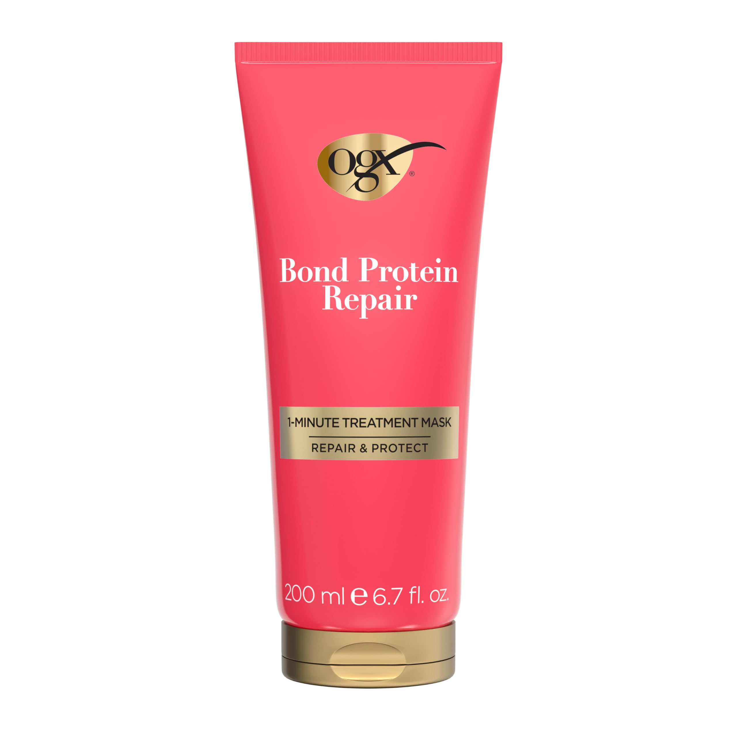 Photo 1 of OGX Repair & Protect Bond Protein Repair 1-Minute Treatment Mask, Deep Conditioning Hair Mask Rapidly Repairs for Shiny, Smooth Hair That Lasts Between Washes, 6.7 fl. oz