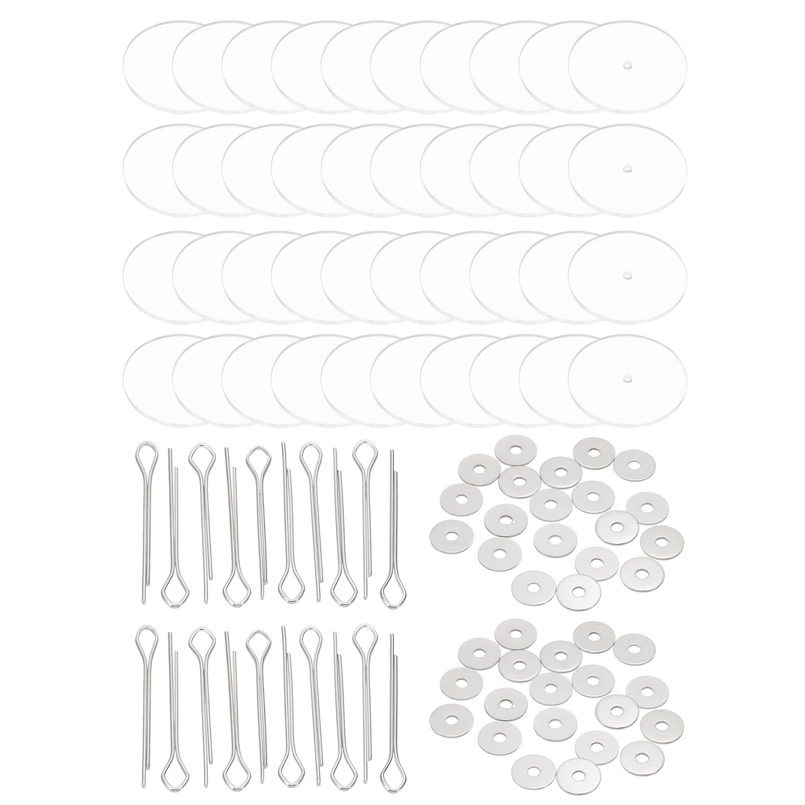 PATIKIL 35mm Doll Joints, 20 Set Removable Cotter Pin Joints Connector and Acrylic Tray for Bear Limbs Making Head Joints DIY Crafts Accessories