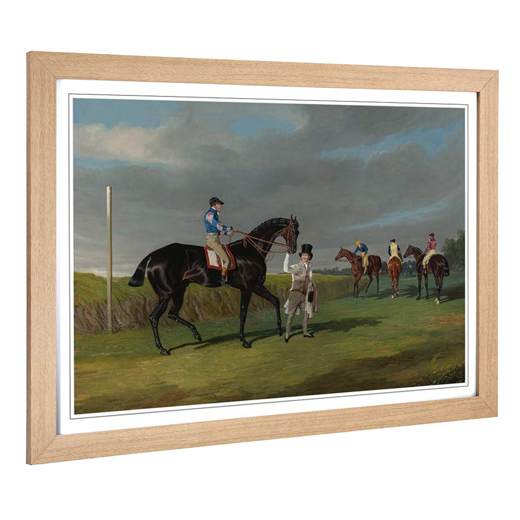 Big Box Art Framed Print of John Frederick Herring Sr Horse Racing Design | Wall Art Picture | Home Decor for Kitchen, Living Room, Bedroom, Hallway, Oak, A2 / 24.5x18 Inch / 62x45cm