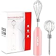 Electric Egg Beater Whisk, USB Charging Mixer, Three-Speed Adjustment, Suitable for Whisking Eggs, Cream, Sauce, Jam Supplements and More, Pink