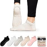 Bearbay Pilates Socks for Women - Non Slip Grip Socks for Yoga, Barre, Hospital, Barefoot