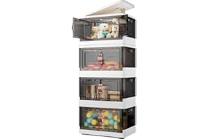 YFXCVSL Storage Bins with Lids - 192QT Large Plastic Storage Bins Closet Organizers and Storage, Foldable Stackable Storage Containers for House Organizing Bedroom Dorm Room