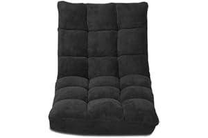 ARLIME 14-Position Floor Sofa, Folding Gaming Sofa Chair, Comfy Cushions & Study Steel Frame, Angle Adjustable Sleeper Bed, Couch Recliner (Black)