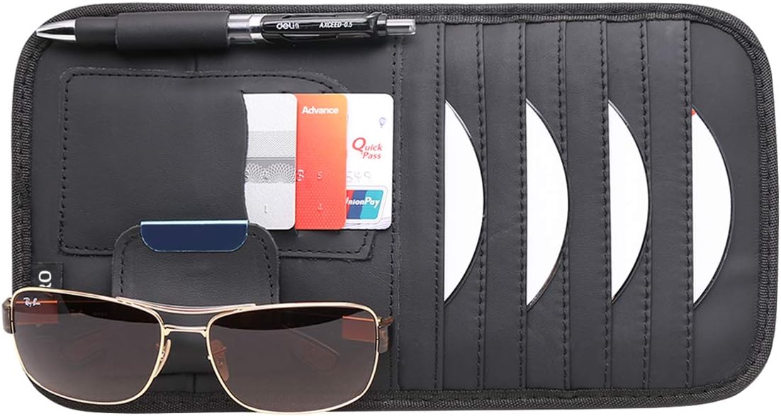 SZAT PRO Car Sun Visor CD Storage Cases Clip Black: Automotive