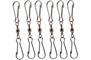 LGEGE Smooth Spinning Dual Clip Swivels Wind Spinner Hangers Spiral Tails Twisters Wind Socks, for Spinning windsocks and Any