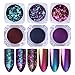 NICOLE DIARY Chameleon Nail Glitter Powder Kit - 3 Boxes Chameleon Powder Chrome Pigment + 3 Boxes Colorful Iridescent Flakes Sequins Glitter Paillette
