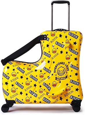 Amazon 小さな黄色いアヒルの子供のスーツケース 男性と女性のためのインチの赤ちゃん用トロリーケース ユニバーサルホイールスーツケースに座って乗ることができます Zyr キャリーケース