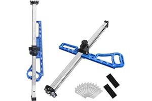 Drywall Cutter, Foldable Drywall Cutting Tool, 1.5 to 60cm Dual-Scale Drywall Cutter Tool with 10pcs trapezoidal Blades, Fit 
