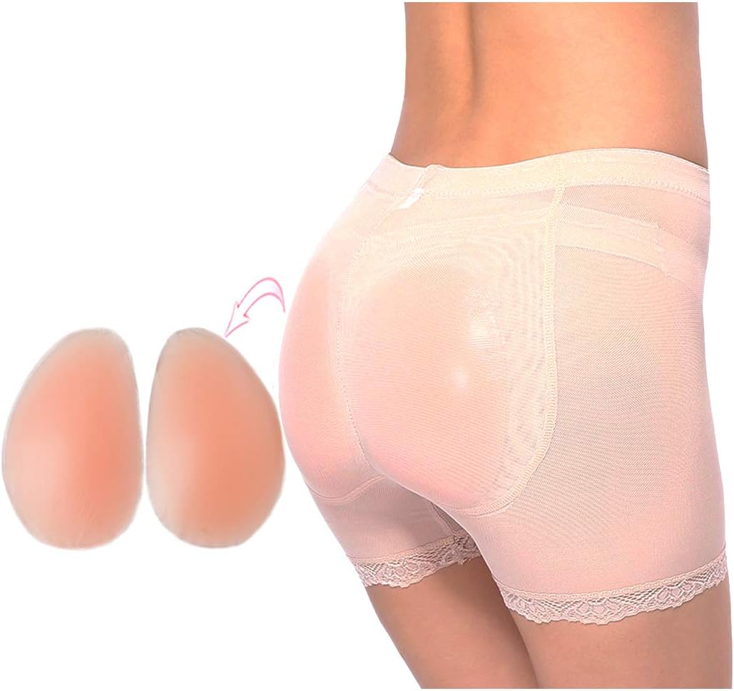 Women Silicone Hips Butt Lifter Enhancer Boyshort Oval Padded Boxers Underwear