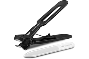 VANWIN Nail Clippers for Thick Nails, 16mm Wide Jaw Opening Oversized Toenail Clippers Cutter with Sharp Curved Blade and Nail File, Heavy Duty Stainless Steel Fingernail Clippers for Seniors Elderly