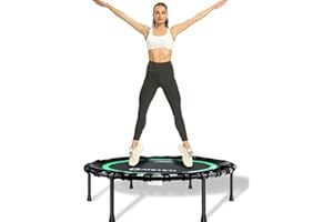 DARCHEN 150KG Rebounder Mini Trampoline for Adult, Indoor Small Trampoline for Exercise Workout Fitness, Upgrade Design Bungee Trampoline for Safer Quie