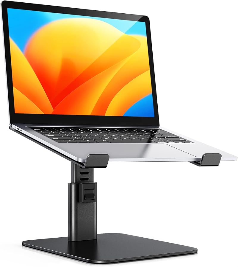 Babacom Laptop Stand 8 Height Adjustable Aluminum Desktop Riser 10-16 Inch