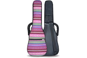 HOT SEAL 10MM Sponge Padding Waterproof Durable Colorful Conventional Ukulele Case Bag with Storage (21 Inch, Bohemia No.1)