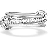 Vinoya 18K Gold Plated Stackable Rings for Women Mixed Metals Stack Rings Set Three Ring Set Stackable Cubic Zirconia Bands Size 5-10