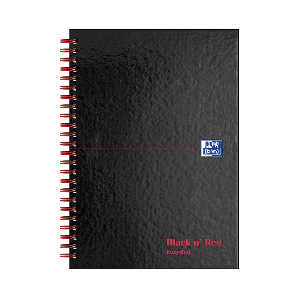 Black n' Red A5 Recycled Twinwire Hardback Notebook - Black/Red — image 1