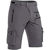 Men's Mountain Bike Shorts Stretch Hiking Cargo Shorts Quick Dry with Zipper Pocket for Bicycle Cycling Casual Golf