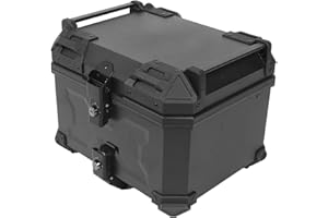 45L Trunk Tail Box, Waterproof Motorcycle Top Case with Stainless Steel Lock System, Quick Release Plate, Universal Motorcycl
