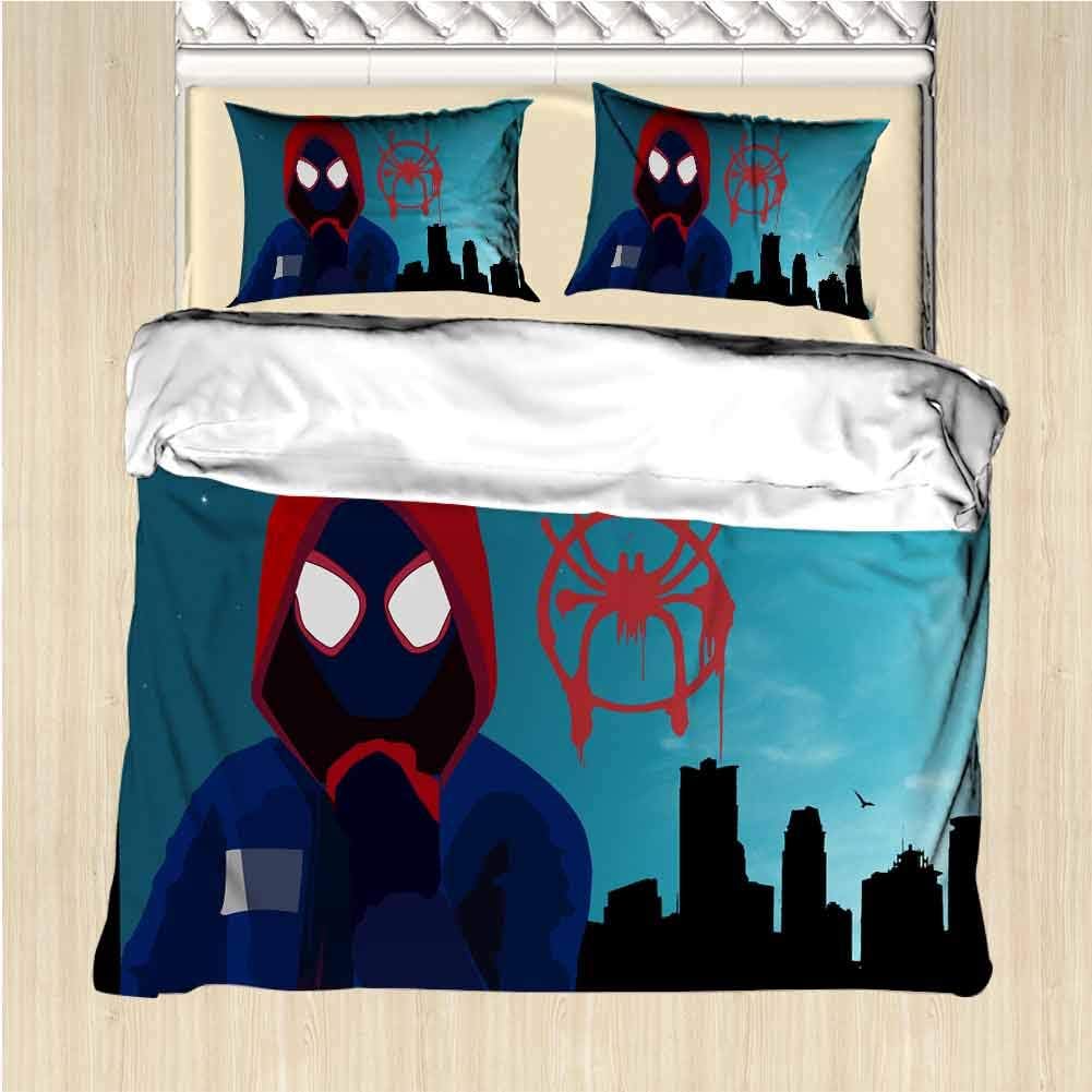 Amazon Com Womhouse 1 Duvet Cover 2 Pillow Sham Spiderman Miles Morales Spiderman Into The Spider Verse K Tc Bedding Set For Kids Boys And Teens Bedding 3 Piece Duvet Cover Set Twin