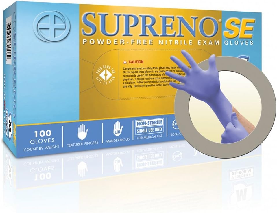 Microflex SU-690 Disposable Nitrile Gloves, Latex-Free, Powder-Free Glove for Cleaning, Mechanics, Automotive, Industrial, or Medical applications, Violet, Size X-Large, Box of 100 Units