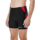 Runhit Men's Square Leg Swim Jammers Quick Dry Athletic Brief Swimsuit UPF 50+ Compression Swimming Shorts