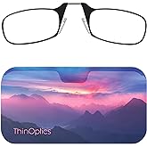 ThinOptics Universal Pod Case + Rectangular Reading Glasses, Alpine Horizon, 44mm + 1.5