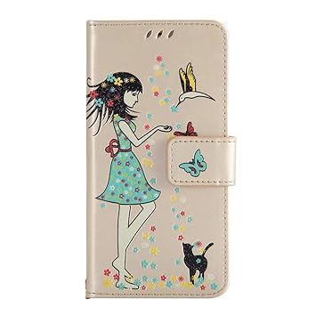 Ysimee kompatibel mit Huawei P8 Lite 2017 Hülle [Leuchtend Luminous] - Leder PU Handy Hülle Leder Hülle Handytasche Schale EI